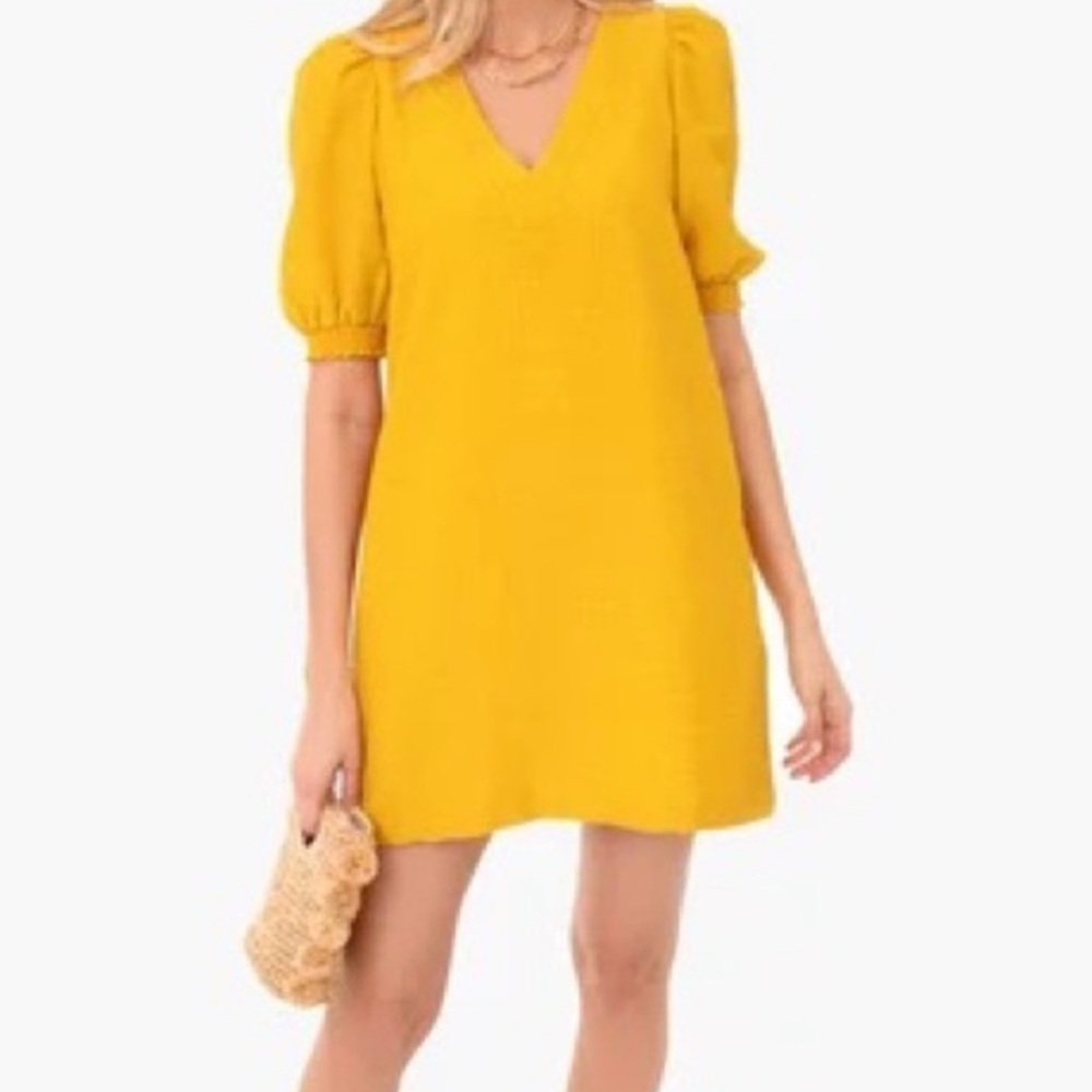 BB Dakota Mustard Puff Sleeve Mini Dress- NWT